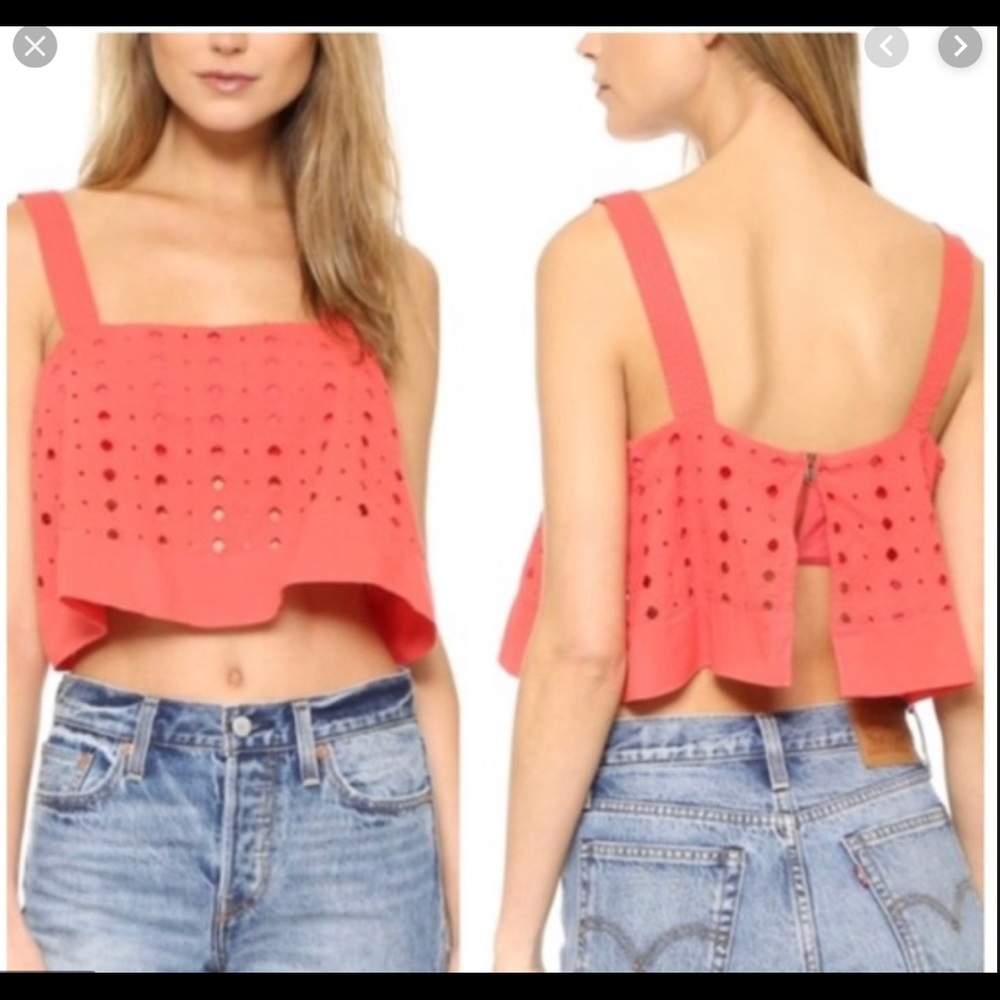 Free People Eyelet Crop Top